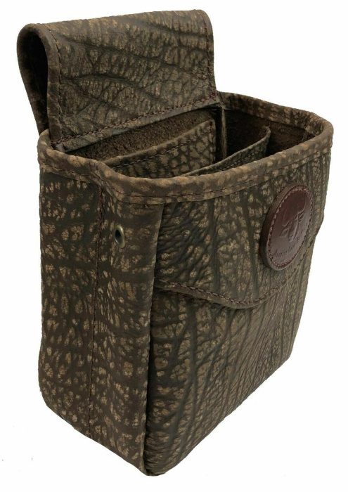 (image for) Brown Cape Buffalo Hide Shotgun Shell Belt Bag Pouch